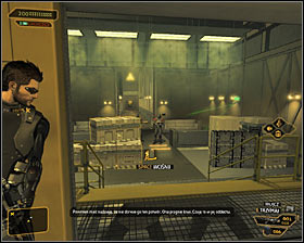 Wait for the funicular to take you to the level 2 of the basement #1 - (6) Aggressive solution: Reaching the main area of the basement - Confronting Eliza Cassan - Deus Ex: Human Revolution - Game Guide and Walkthrough