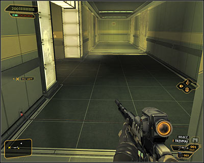 Make sure that the mines are at least deactivated and only then go down the stairs onto level 1 (screen above) - (8) Reaching the sub-basement - Confronting Eliza Cassan - Deus Ex: Human Revolution - Game Guide and Walkthrough
