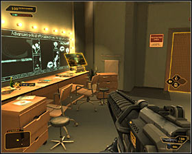 It's a good idea to take place by the main passage leading to the backstage #1, as that way you could easily eliminate the incoming guards - (4) Find information on Sandoval's whereabouts - Finding Isaias Sandoval - Deus Ex: Human Revolution - Game Guide and Walkthrough