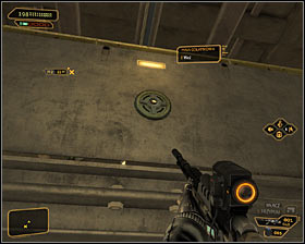 You need to be very cautious here, as there are fragmentation mines attached to the metal platforms #1 - (8) Passing through the sewers - Finding Isaias Sandoval - Deus Ex: Human Revolution - Game Guide and Walkthrough