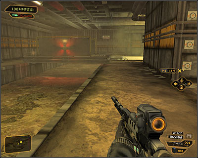 Regardless of the chosen method, you have to reach the western part of the sewers, that is behind the laser barriers (screen above) - (8) Passing through the sewers - Finding Isaias Sandoval - Deus Ex: Human Revolution - Game Guide and Walkthrough