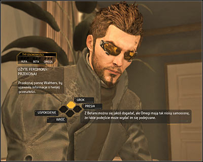 If you want to learn all the facts, you need to have the Social Enhancer augmentation and activate the pheromones (Z) right after handing her over the photos - Acquaintances Forgotten (steps 4-8) - Side quests - Deus Ex: Human Revolution - Game Guide and Walkthrough