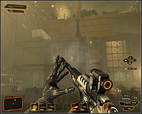 After the initial elimination of enemies, head towards the so far ignored south-east building - (1) Peaceful solution: Getting out of the construction site - Find Vasili Sevchenkos GPL Device - Deus Ex: Human Revolution - Game Guide and Walkthrough