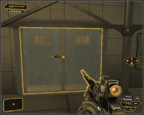 Whichever method of you actions you choose, you have to reach the cargo lift #1 - (1) Peaceful solution: Getting out of the construction site - Find Vasili Sevchenkos GPL Device - Deus Ex: Human Revolution - Game Guide and Walkthrough