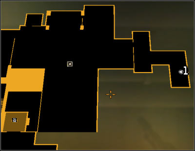 Map legend: 1 - Start place of exploration of the Harvesters hideout on level -2 - (5) Peaceful solution: Going through the Harvesters hideout - Find Vasili Sevchenkos GPL Device - Deus Ex: Human Revolution - Game Guide and Walkthrough