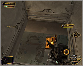 After breaking the wall quickly enter the air vent #1 - (5) Peaceful solution: Going through the Harvesters hideout - Find Vasili Sevchenkos GPL Device - Deus Ex: Human Revolution - Game Guide and Walkthrough