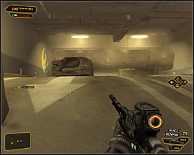 If you start exploration of level -1 near the staircase #1, then after entering the main area of the underground parking it is enough to turn left twice, avoiding all enemies - (5) Peaceful solution: Going through the Harvesters hideout - Find Vasili Sevchenkos GPL Device - Deus Ex: Human Revolution - Game Guide and Walkthrough
