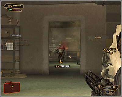 Do not worry though if you are unable to break down walls, because you can simply go to the west and after reaching another large area start shooting at new enemies (screen above) - (5) Aggressive solution: Going through the Harvesters hideout - Find Vasili Sevchenkos GPL Device - Deus Ex: Human Revolution - Game Guide and Walkthrough