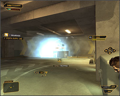 Be careful because there is a defensive turret around the corner - the best way to destroy it is to use EMP grenade (screen above) - (5) Aggressive solution: Going through the Harvesters hideout - Find Vasili Sevchenkos GPL Device - Deus Ex: Human Revolution - Game Guide and Walkthrough