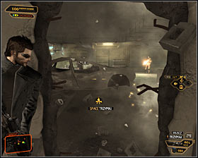 Look around searching for the wall which can be destroyed (you need the Punch Through Wall augmentation) #1 - (5) Aggressive solution: Going through the Harvesters hideout - Find Vasili Sevchenkos GPL Device - Deus Ex: Human Revolution - Game Guide and Walkthrough