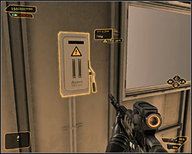Right after jumping down go under the stairs and look for an entrance to the air vent #1 - (4) Peaceful solution: Retrieving the package from the shed - Stowing Away - Deus Ex: Human Revolution - Game Guide and Walkthrough