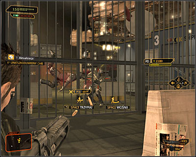 It would be good to attack Belltower soldiers before you enter the port area, right after you leave the sewers and get close to the main gate (screen above) - (4) Aggressive solution: Retrieving the package from the shed - Stowing Away - Deus Ex: Human Revolution - Game Guide and Walkthrough