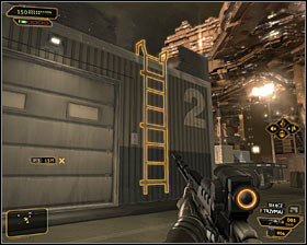 During your fight here you have to watch out for two snipers, which should be killed fast - (4) Aggressive solution: Retrieving the package from the shed - Stowing Away - Deus Ex: Human Revolution - Game Guide and Walkthrough