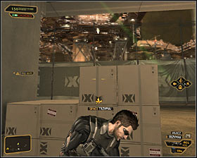 As youve probably noticed, youre now near the eastern, lower path, which is patrolled by a single enemy #1 - (5) Peaceful solution: Getting inside the port warehouse - Stowing Away - Deus Ex: Human Revolution - Game Guide and Walkthrough