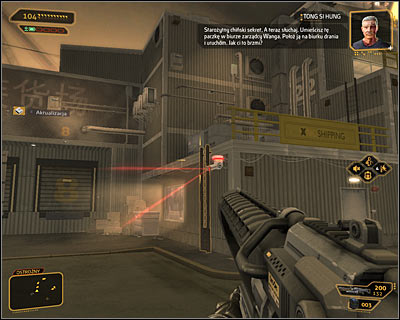 Exit the tool shed and focus on securing the northern part of the port (screen above) - (5) Aggressive solution: Getting inside the port warehouse - Stowing Away - Deus Ex: Human Revolution - Game Guide and Walkthrough