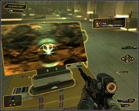 There is only on remaining enemy to be stunned - he patrols the main square and it would be good to use a paralyzing weapon now (remember that the turret will not react seeing guards body) #1 - (1) Peaceful solution: Reaching the main square - Rescuing Megan and Her Team - Deus Ex: Human Revolution - Game Guide and Walkthrough