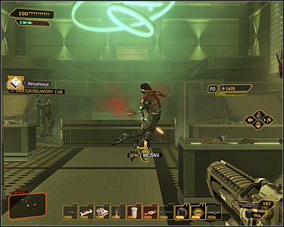 Now approach the audience room and shoot at two enemies there (screen above) - (3) Aggressive solution: Finding Declan Faherty - Rescuing Megan and Her Team - Deus Ex: Human Revolution - Game Guide and Walkthrough
