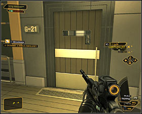 There is a computer terminal in the room G-22, but more important is to use the door leading to the adjacent lab #1 - (4) Peaceful solution: Finding Nia Colvin - Rescuing Megan and Her Team - Deus Ex: Human Revolution - Game Guide and Walkthrough