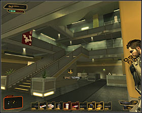 During fights watch out for guards on upper floors of the Micro-Gen Lab building #1 - (4) Aggressive solution: Finding Nia Colvin - Rescuing Megan and Her Team - Deus Ex: Human Revolution - Game Guide and Walkthrough