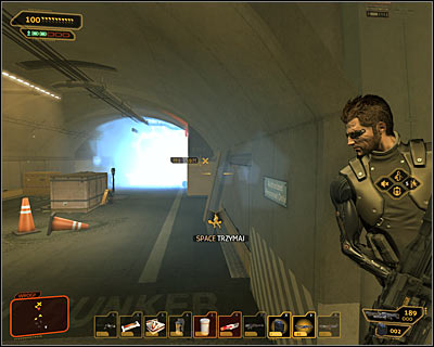 Move further, reaching an entrance to the tunnel after few moments - (6) Aggressive solution: Uploading a virus to the security computer - Rescuing Megan and Her Team - Deus Ex: Human Revolution - Game Guide and Walkthrough