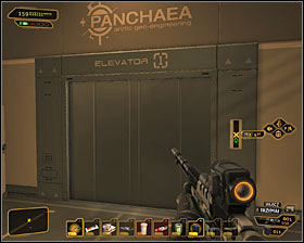 After exploration of the hall, use the stairs and go to the western balcony on level 2 - (2) Reaching the tower top - Shutting Down Darrows Signal - Deus Ex: Human Revolution - Game Guide and Walkthrough