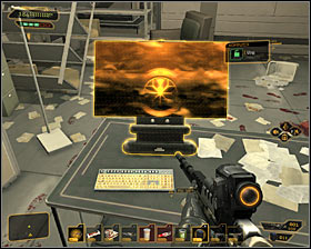 After the exploration, look around for plasma capsules, a PDA with a code to a dressing room #1, a PEPS weapon and an unsecured computer terminal #2 - (2) Reaching the tower top - Shutting Down Darrows Signal - Deus Ex: Human Revolution - Game Guide and Walkthrough