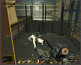 Use the stairs now #1, moving east - (5) Crossing through the station - Shutting Down Darrows Signal - Deus Ex: Human Revolution - Game Guide and Walkthrough