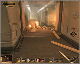 After shopping look around this room, finding an unsecured computer terminal, credits, an e-book and a PDA with a password, which will be helpful in the game end - (5) Crossing through the station - Shutting Down Darrows Signal - Deus Ex: Human Revolution - Game Guide and Walkthrough