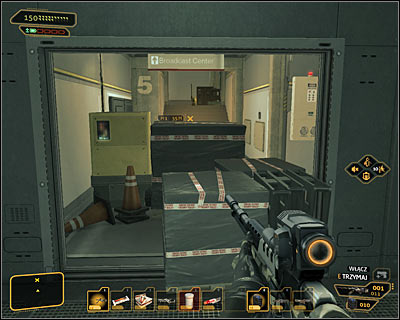 Regardless of option you chose, you have to reach the northern passage (screen above) and keep going to the broadcast center - (8) Reaching the broadcast center - Shutting Down Darrows Signal - Deus Ex: Human Revolution - Game Guide and Walkthrough