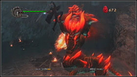 This fire demon can be a little hard to defeat, but only when you panic and start attack blindly - Mission 02: La Porte De L'Enfer - WALKTHROUGH - Devil May Cry 4 - Game Guide and Walkthrough