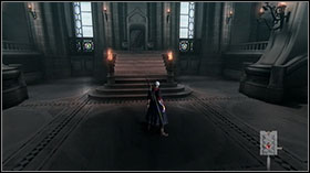 Go downstairs, destroy furniture to obtain Red Orbs and go over the bridge - Mission 09: For you - WALKTHROUGH - Devil May Cry 4 - Game Guide and Walkthrough