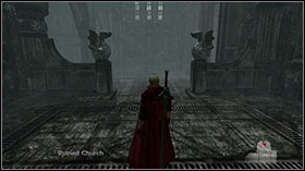 In Ruined Church take Combat Adjudicator test and enter the forest using door under the stairs - Mission 13: The Devil Returns - WALKTHROUGH - Devil May Cry 4 - Game Guide and Walkthrough