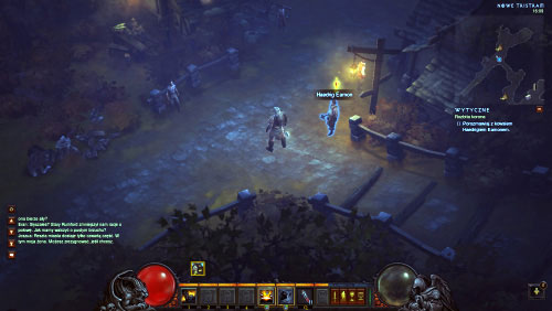 Start at the town square and use the path located to your left - A Shattered Crown - Quests - Diablo III - Game Guide and Walkthrough