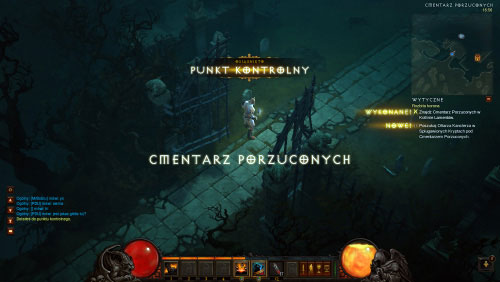 The best way to find the cemetery is to move near the edge of the map - A Shattered Crown - Quests - Diablo III - Game Guide and Walkthrough
