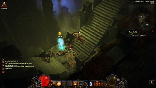Use the next set of stairs and then talk to Alaric - The Broken Blade - Quests - Diablo III - Game Guide and Walkthrough