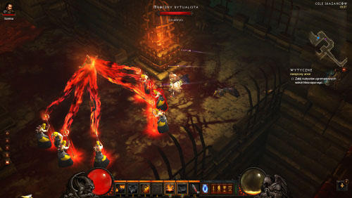 It shouldn't take long until you've reached an area where several Dark Cultists are using binding spells to keep the Stranger hostage - The Imprisoned Angel - Quests - Diablo III - Game Guide and Walkthrough