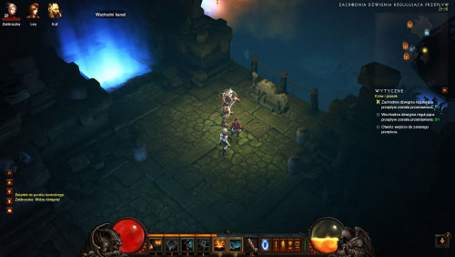 You should find a lever upon entering the new area and you must interact with it, completing one of the objectives - Blood and Sand - Quests - Diablo III - Game Guide and Walkthrough