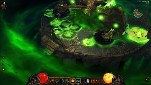 Belial often turns on his rage mode and this is when he slams his hands into the ground you're standing on and causes explosions inside all of the green circles - The Scouring of Caldeum - Quests - Diablo III - Game Guide and Walkthrough