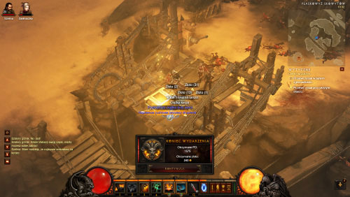 The event will end after you've won the battle and you'll have chance to take treasures from a golden chest - A Miner's Gold - Events - Diablo III - Game Guide and Walkthrough
