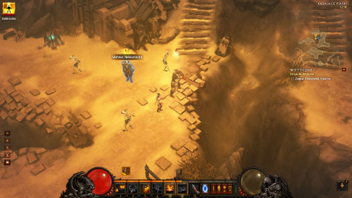You may encounter a necromancer who goes by the name of Methan while exploring the Stinging Winds - The Restless Sands - Events - Diablo III - Game Guide and Walkthrough