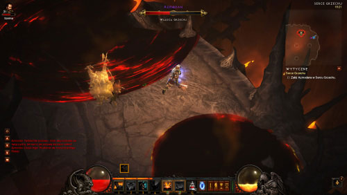 Another one of Azmodan's attacks is about creating black circles that are filled with the power of hell and expand over time - Heart of Sin - Quests - Diablo III - Game Guide and Walkthrough