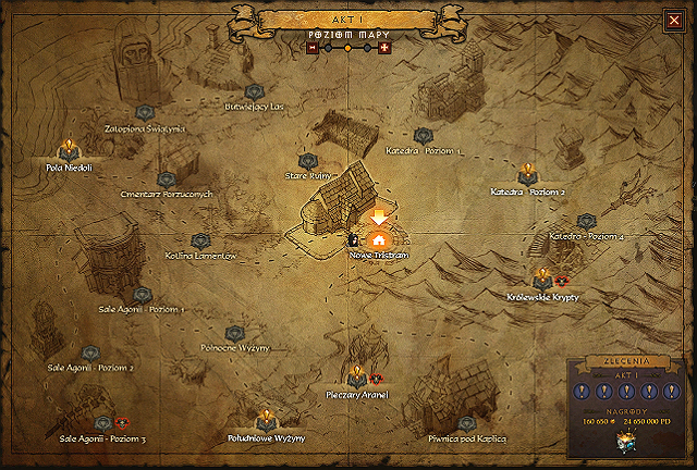 Map with available tasks. - Farming - Diablo III: Reaper of Souls - Game Guide and Walkthrough
