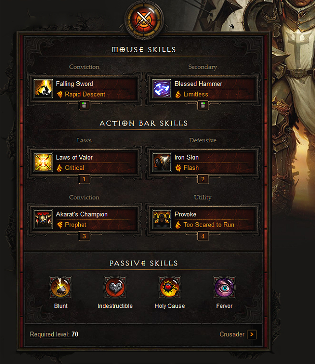 Left mouse button - Crusader for close combat - Example builds - Diablo III: Reaper of Souls - Game Guide and Walkthrough