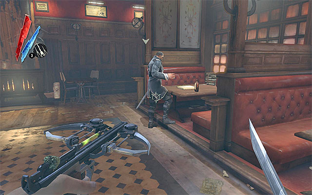 You may now return to the pub and go to pub's main room to meet admiral Havelock - Meeting with the Admiral - The Hound Pits Pub #2 - Dishonored - Game Guide and Walkthrough