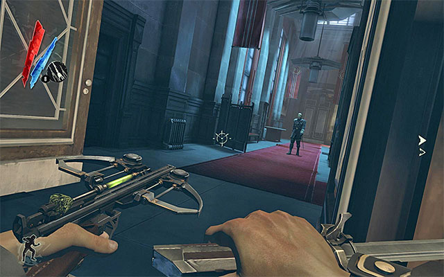 The first floor corridors are guarded by many overseers - Exploring the High Overseer Campbel's building - Mission 2 - High Overseer Campbell - Dishonored - Game Guide and Walkthrough