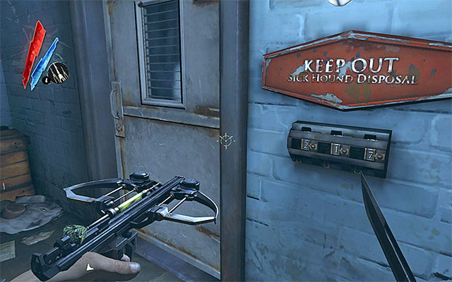 Your attention will also be drawn to the locked door located to the right of the starting point (the above screenshot) - Infiltrating the High Overseer Campbel's building - Mission 2 - High Overseer Campbell - Dishonored - Game Guide and Walkthrough