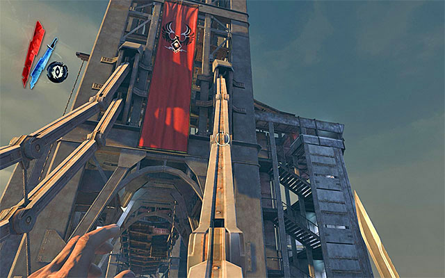 The most important piece of information relating to crossing the drawbridge is that you cannot reach the other bank by swimming towards it - Reaching the other side of the drawbridge - Mission 4 - The Royal Physician - Dishonored - Game Guide and Walkthrough