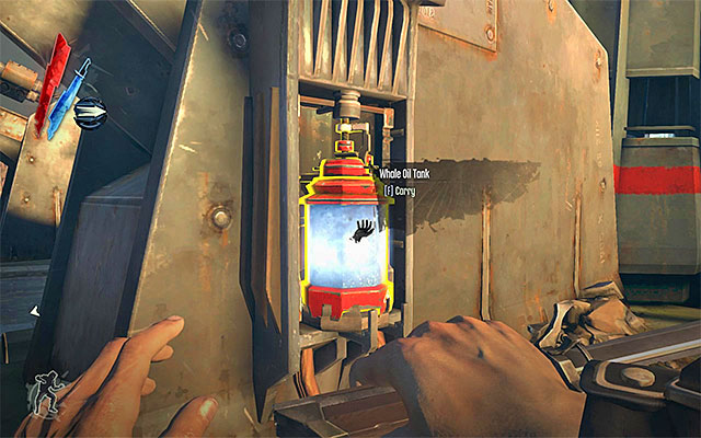 It's a much better solution to reach the spot where there is the whale oil container that supplies the pylon with power - Reaching the other side of the drawbridge - Mission 4 - The Royal Physician - Dishonored - Game Guide and Walkthrough