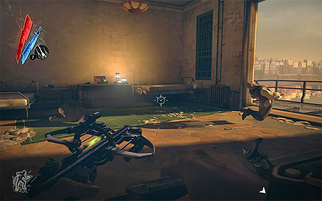 Carefully, sneak into the main area of the building in which there should be the two bandits - Freeing Alec - Mission 4 - The Royal Physician - Dishonored - Game Guide and Walkthrough