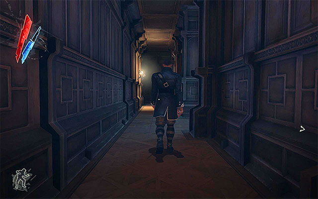 The Estate's first floor is patrolled by several guards, so you need to be extremely careful - Exploring the Boyle Estate's first floor - Mission 5 - Lady Boyles Last Party - Dishonored - Game Guide and Walkthrough